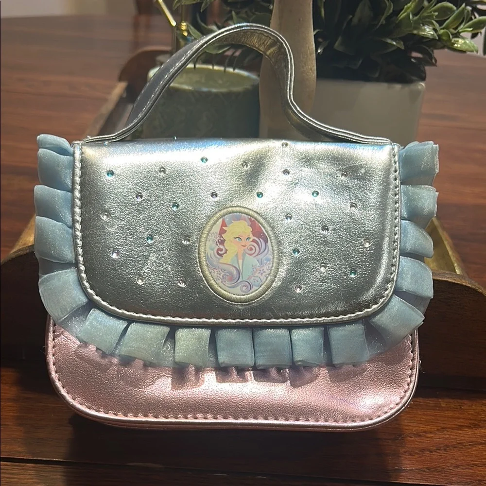 💥 2/$10  Disney Frozen Elsa Silver and Pink Kids Handbag